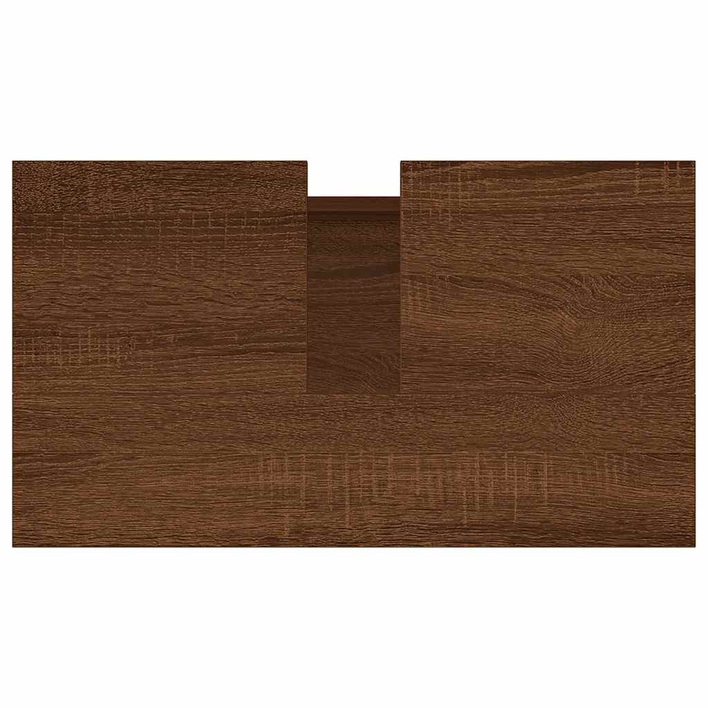 Baderomsskap Brun Eik 58X33X60 Cm Konstruert Tre