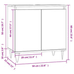 Baderomsskap Brun Eik 58X33X60 Cm Konstruert Tre