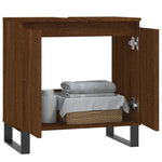 Baderomsskap Brun Eik 58X33X60 Cm Konstruert Tre