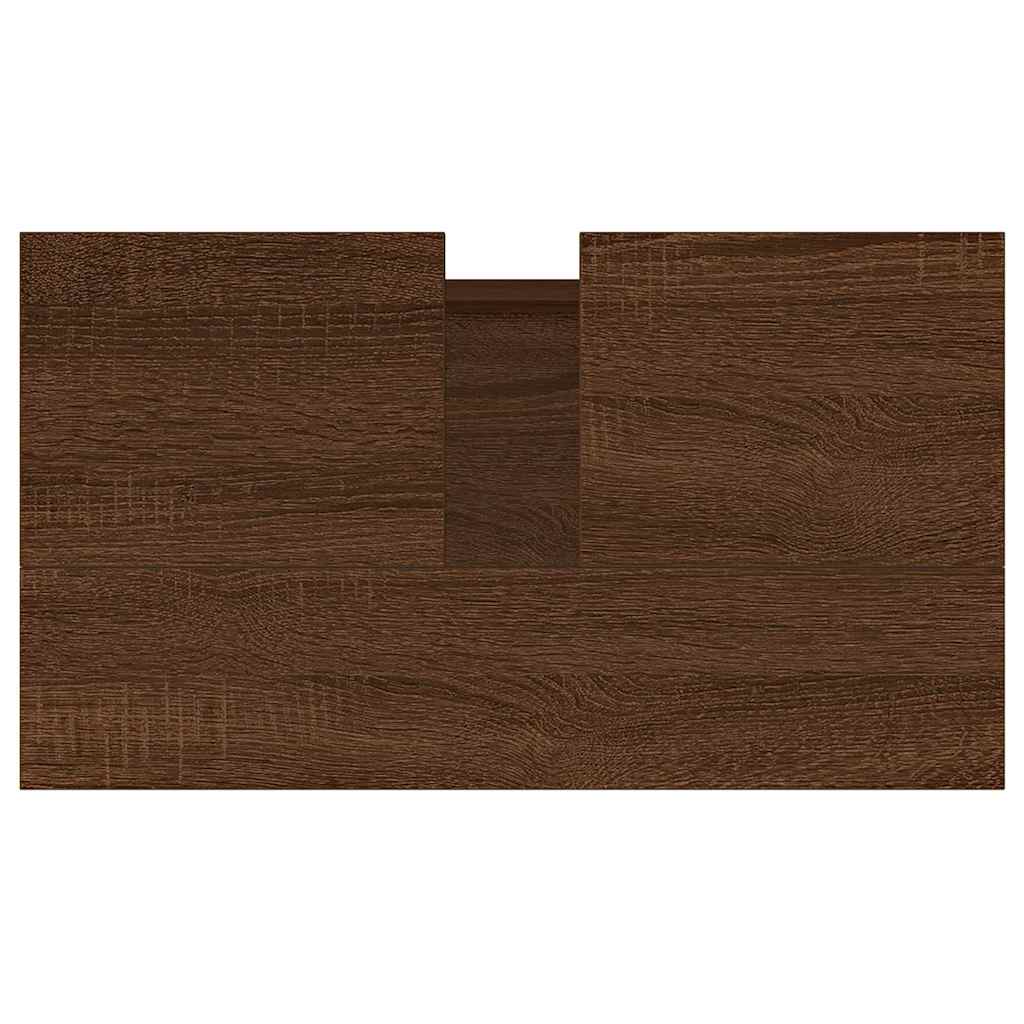 Baderomsskap Brun Eik 58X33X60 Cm Konstruert Tre