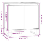 Baderomsskap Brun Eik 58X33X60 Cm Konstruert Tre