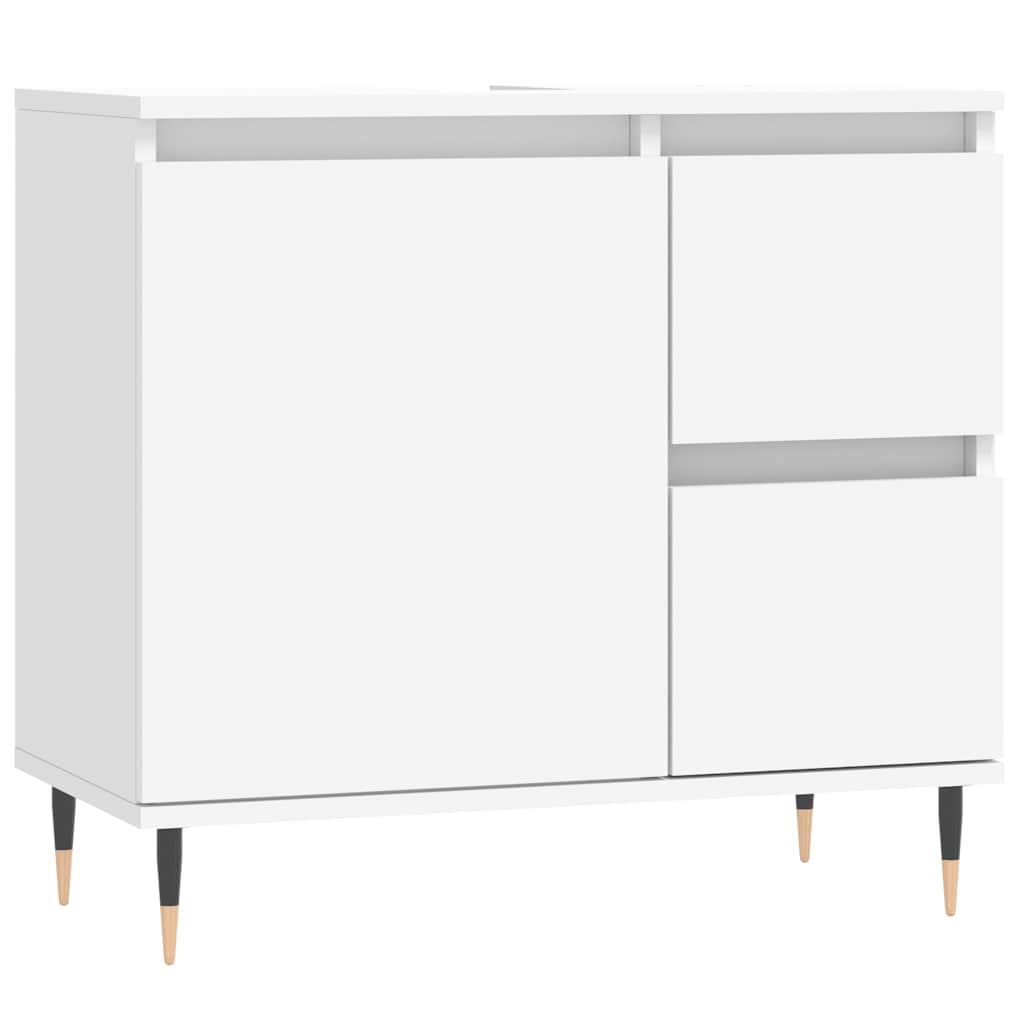 Baderomsskap Hvit 65X33X60 Cm Konstruert Tre
