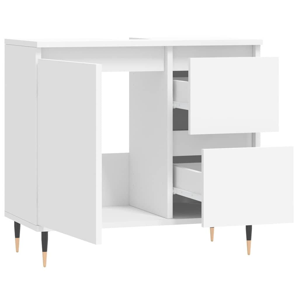Baderomsskap Hvit 65X33X60 Cm Konstruert Tre