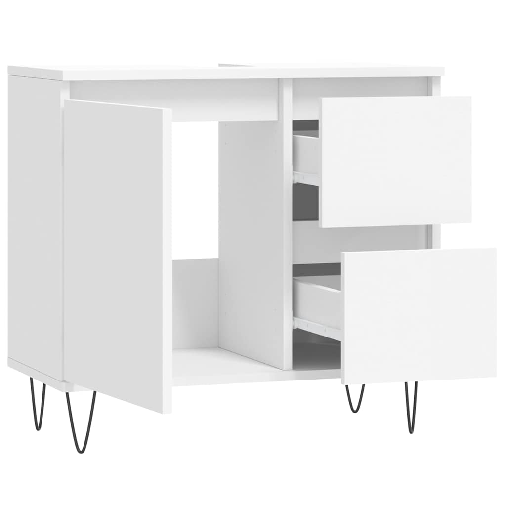 Baderomsskap Hvit 65X33X60 Cm Konstruert Tre