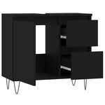 Baderomsskap Svart 65X33X60 Cm Konstruert Tre