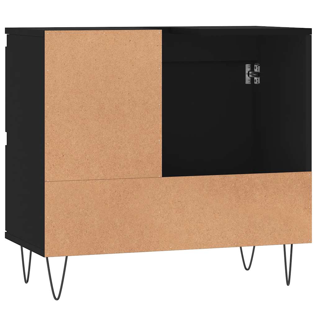 Baderomsskap Svart 65X33X60 Cm Konstruert Tre