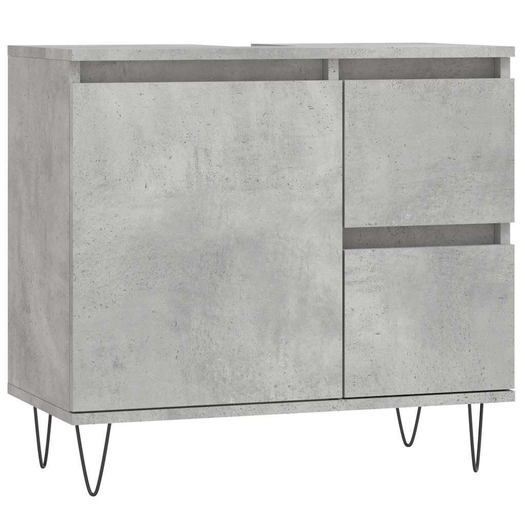 Baderomsskap Betonggrå 65X33X60 Cm Konstruert Tre