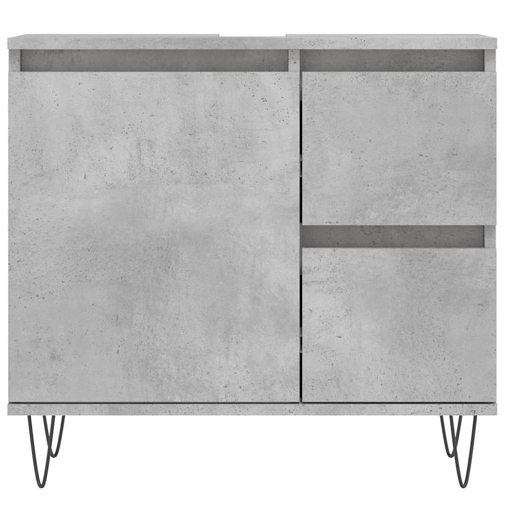 Baderomsskap Betonggrå 65X33X60 Cm Konstruert Tre