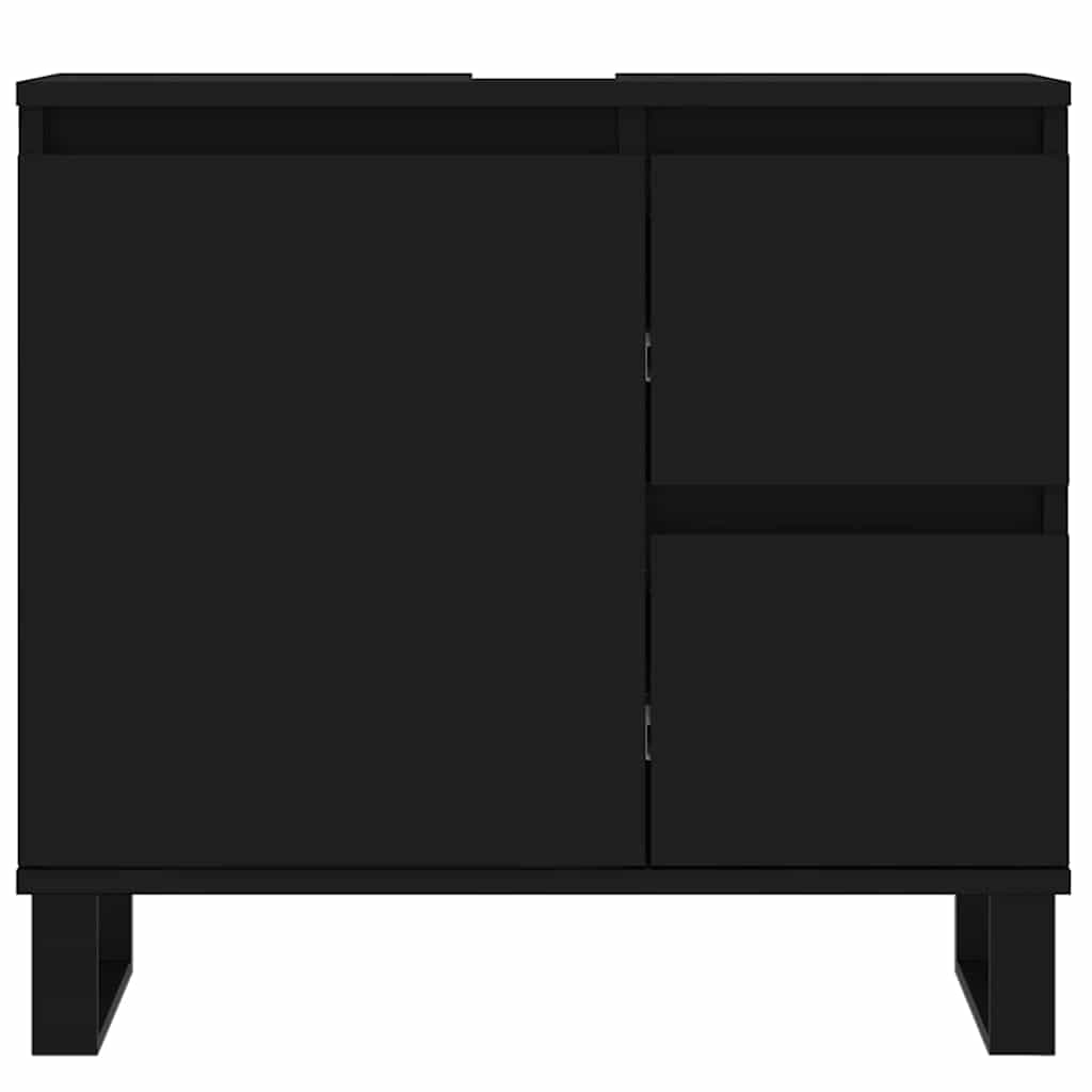 Baderomsskap Svart 65X33X60 Cm Konstruert Tre