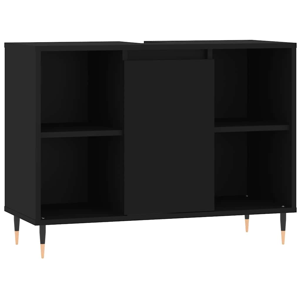 Baderomsskap Svart 80X33X60 Cm Konstruert Tre