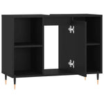 Baderomsskap Svart 80X33X60 Cm Konstruert Tre