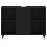 Baderomsskap Svart 80X33X60 Cm Konstruert Tre