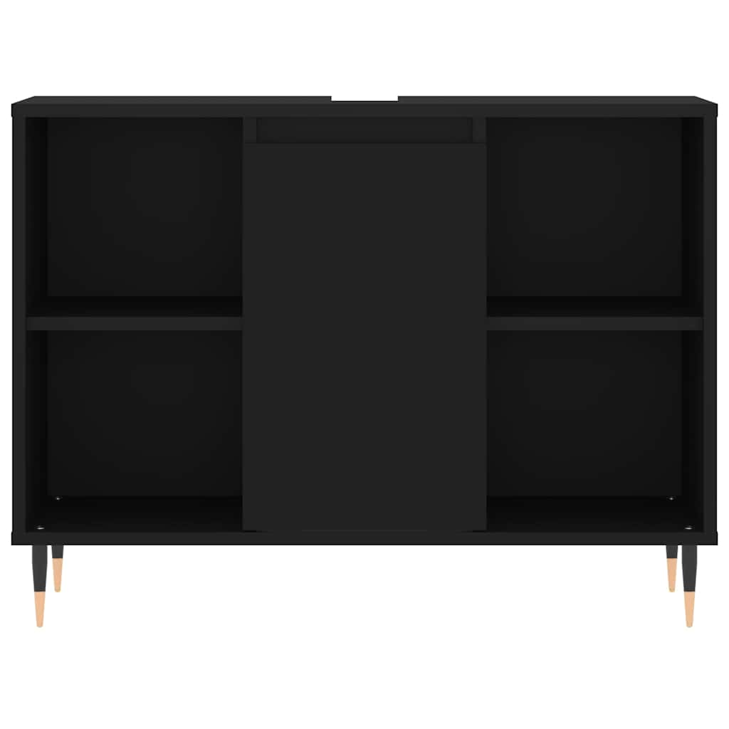 Baderomsskap Svart 80X33X60 Cm Konstruert Tre