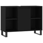 Baderomsskap Svart 80X33X60 Cm Konstruert Tre