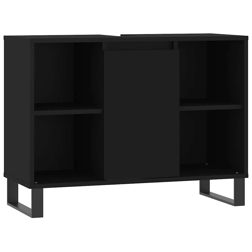 Baderomsskap Svart 80X33X60 Cm Konstruert Tre