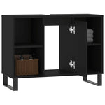 Baderomsskap Svart 80X33X60 Cm Konstruert Tre