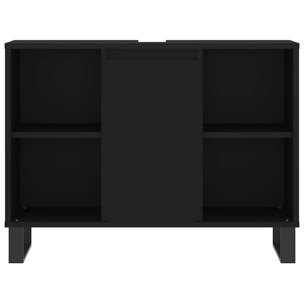 Baderomsskap Svart 80X33X60 Cm Konstruert Tre