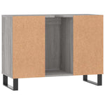 Baderomsskap Grå Eik 80X33X60 Cm Konstruert Tre