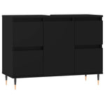 Baderomsskap Svart 80X33X60 Cm Konstruert Tre