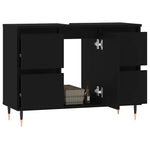 Baderomsskap Svart 80X33X60 Cm Konstruert Tre