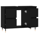 Baderomsskap Svart 80X33X60 Cm Konstruert Tre