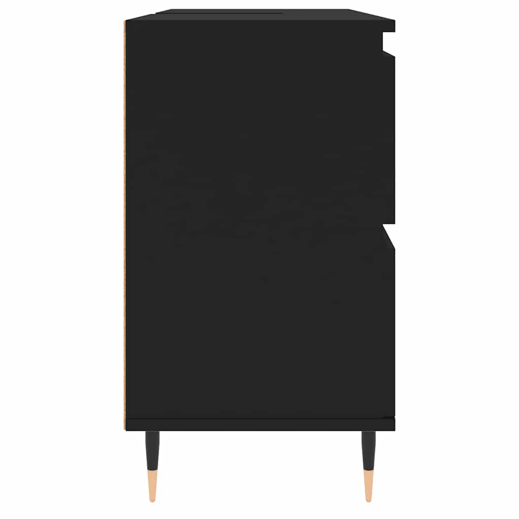Baderomsskap Svart 80X33X60 Cm Konstruert Tre