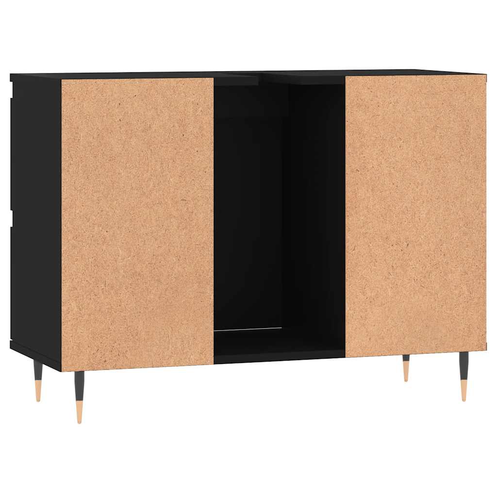 Baderomsskap Svart 80X33X60 Cm Konstruert Tre