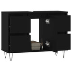 Baderomsskap Svart 80X33X60 Cm Konstruert Tre