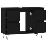 Baderomsskap Svart 80X33X60 Cm Konstruert Tre
