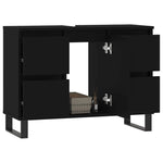 Baderomsskap Svart 80X33X60 Cm Konstruert Tre
