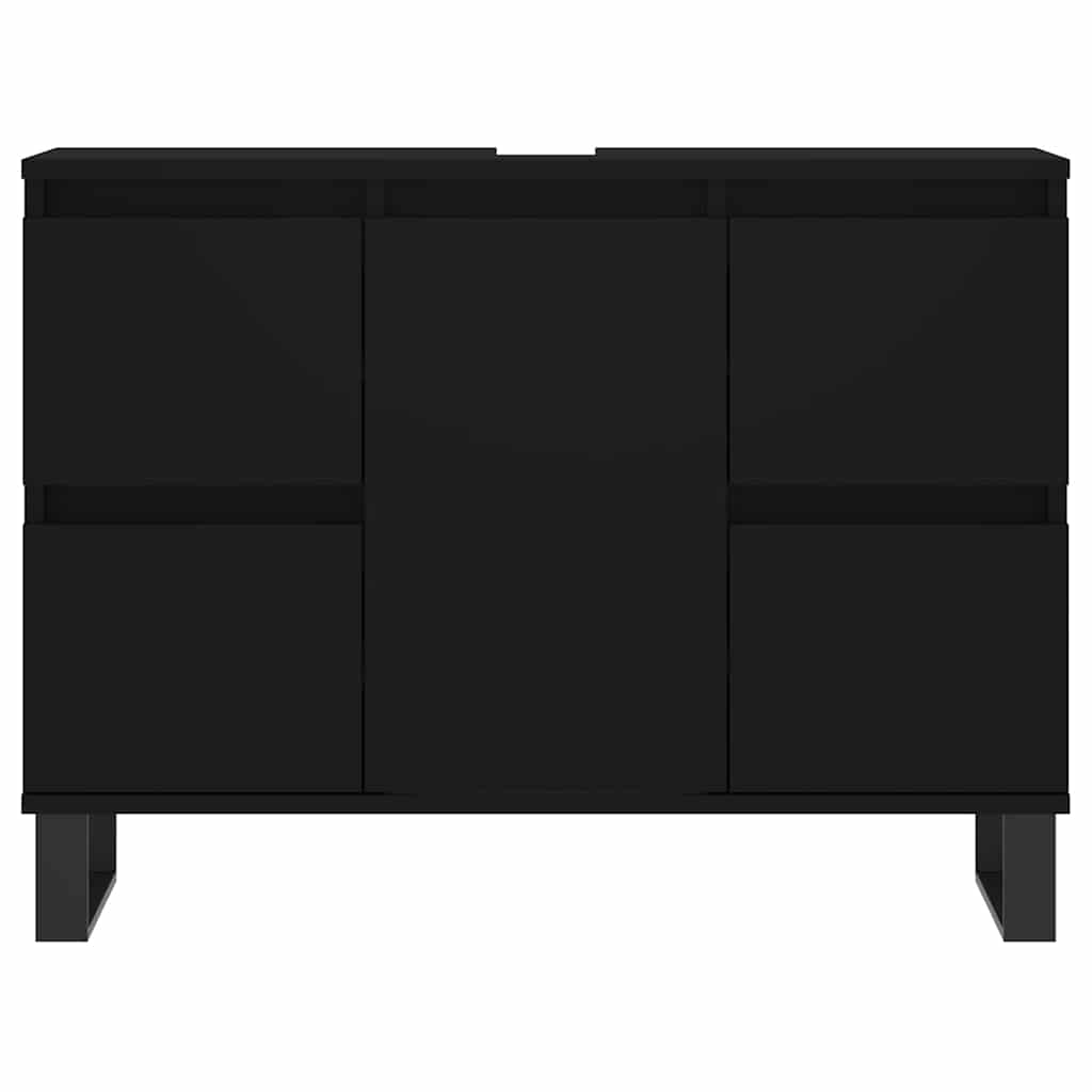 Baderomsskap Svart 80X33X60 Cm Konstruert Tre
