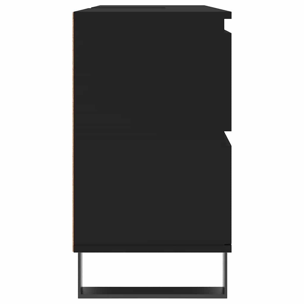Baderomsskap Svart 80X33X60 Cm Konstruert Tre