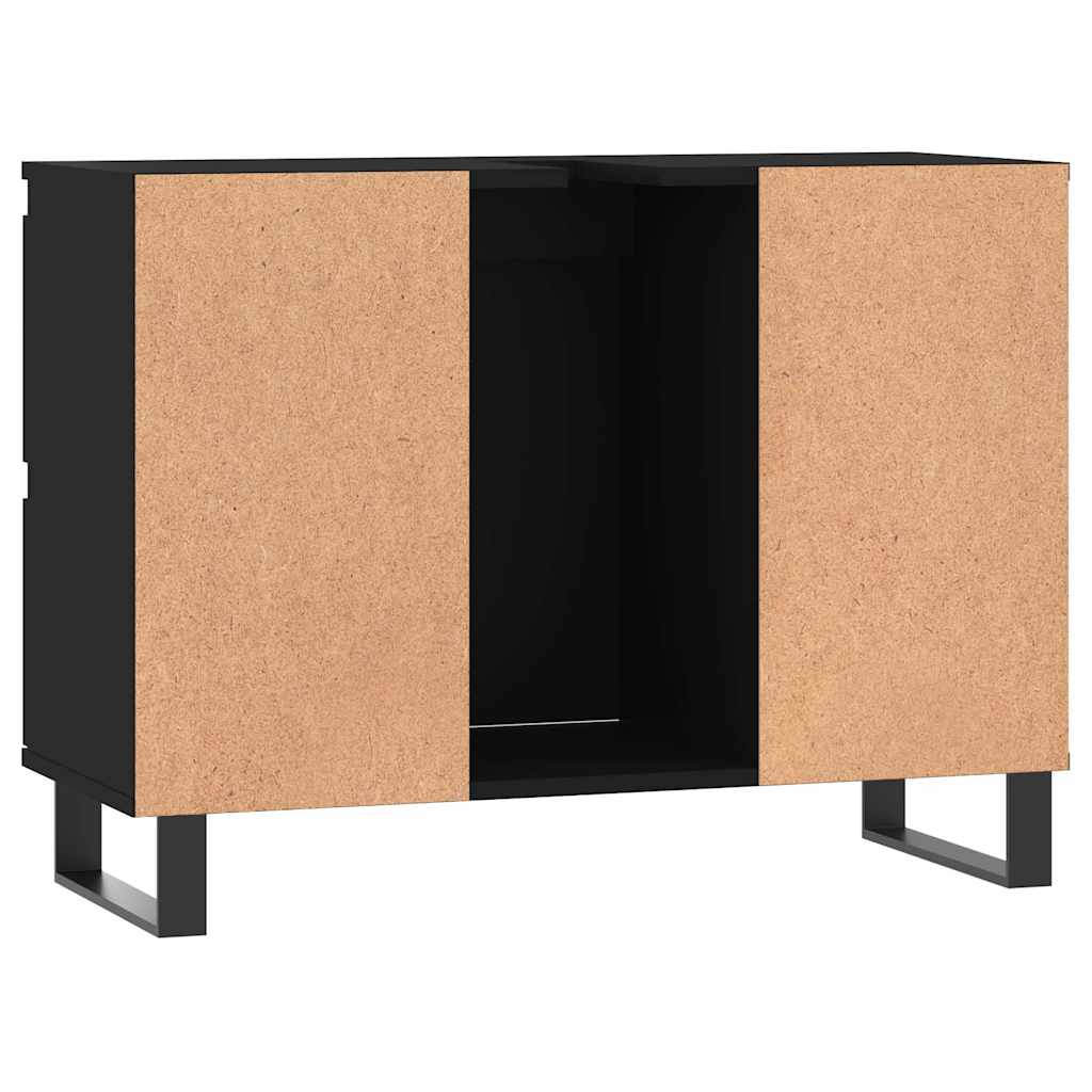 Baderomsskap Svart 80X33X60 Cm Konstruert Tre