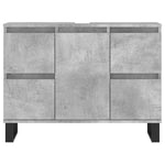 Baderomsskap Betonggrå 80X33X60 Cm Konstruert Tre