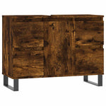 Baderomsskap Røkt Eik 80X33X60 Cm Konstruert Tre