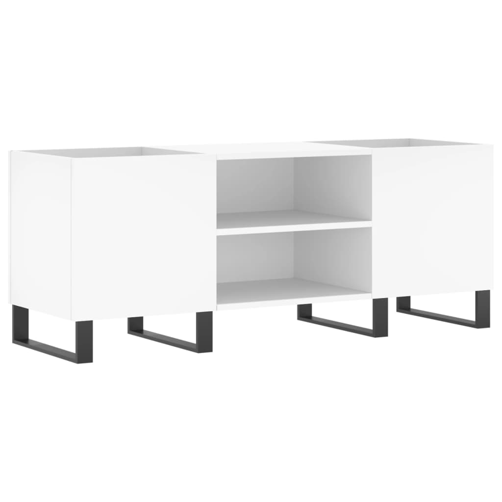 Hifi-Benk Hvit 121X38X48 Cm Konstruert Tre