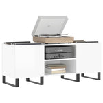 Hifi-Benk Høyglans Hvit 121X38X48 Cm Konstruert Tre