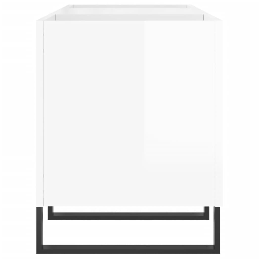 Hifi-Benk Høyglans Hvit 121X38X48 Cm Konstruert Tre