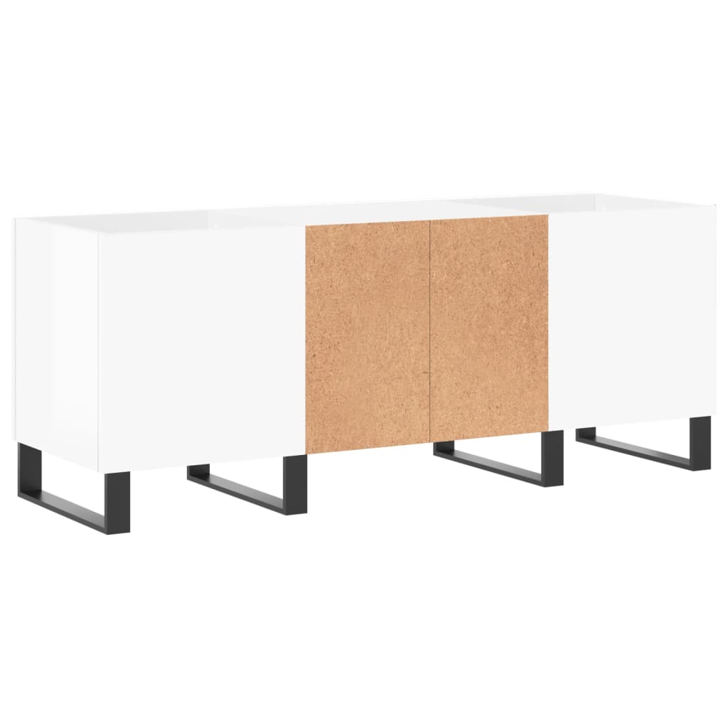Hifi-Benk Høyglans Hvit 121X38X48 Cm Konstruert Tre