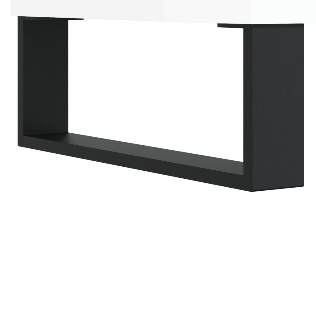 Hifi-Benk Høyglans Hvit 121X38X48 Cm Konstruert Tre