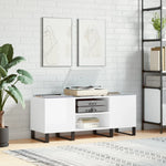 Hifi-Benk Høyglans Hvit 121X38X48 Cm Konstruert Tre