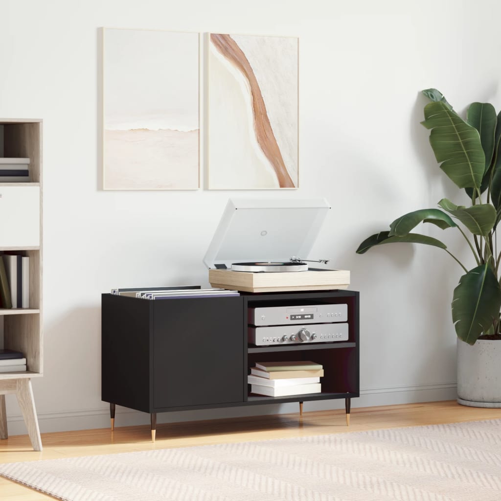 Hifi-Benk Svart 85X38X48 Cm Konstruert Tre