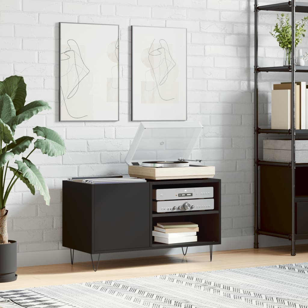 Hifi-Benk Svart 85X38X48 Cm Konstruert Tre