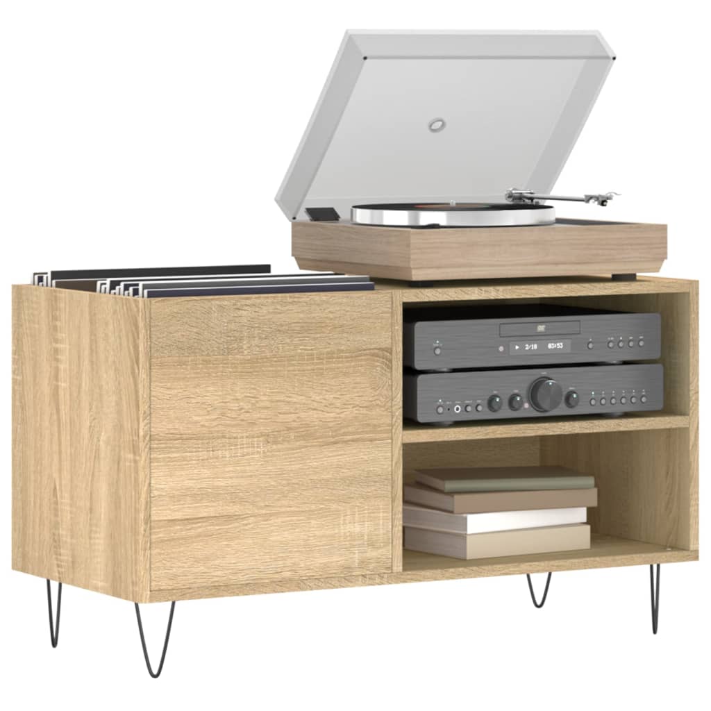 Hifi-Benk Sonoma Eik 85X38X48 Cm Konstruert Tre
