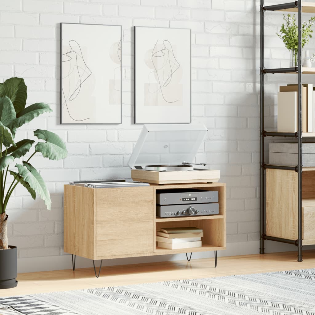 Hifi-Benk Sonoma Eik 85X38X48 Cm Konstruert Tre