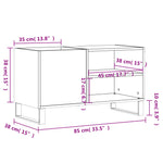 Hifi-Benk Hvit 85X38X48 Cm Konstruert Tre