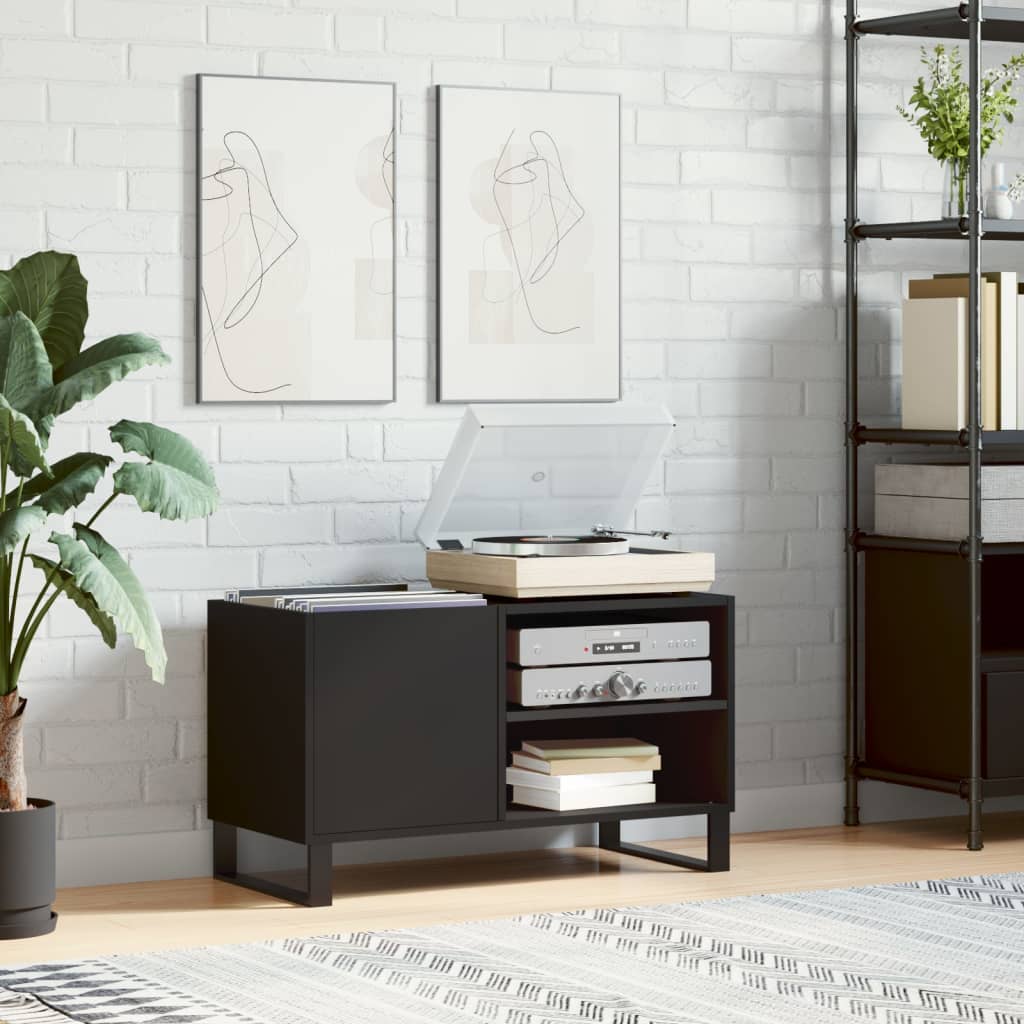 Hifi-Benk Svart 85X38X48 Cm Konstruert Tre