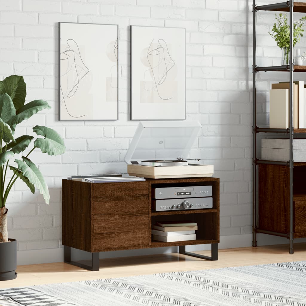 Hifi-Benk Brun Eik 85X38X48 Cm Konstruert Tre
