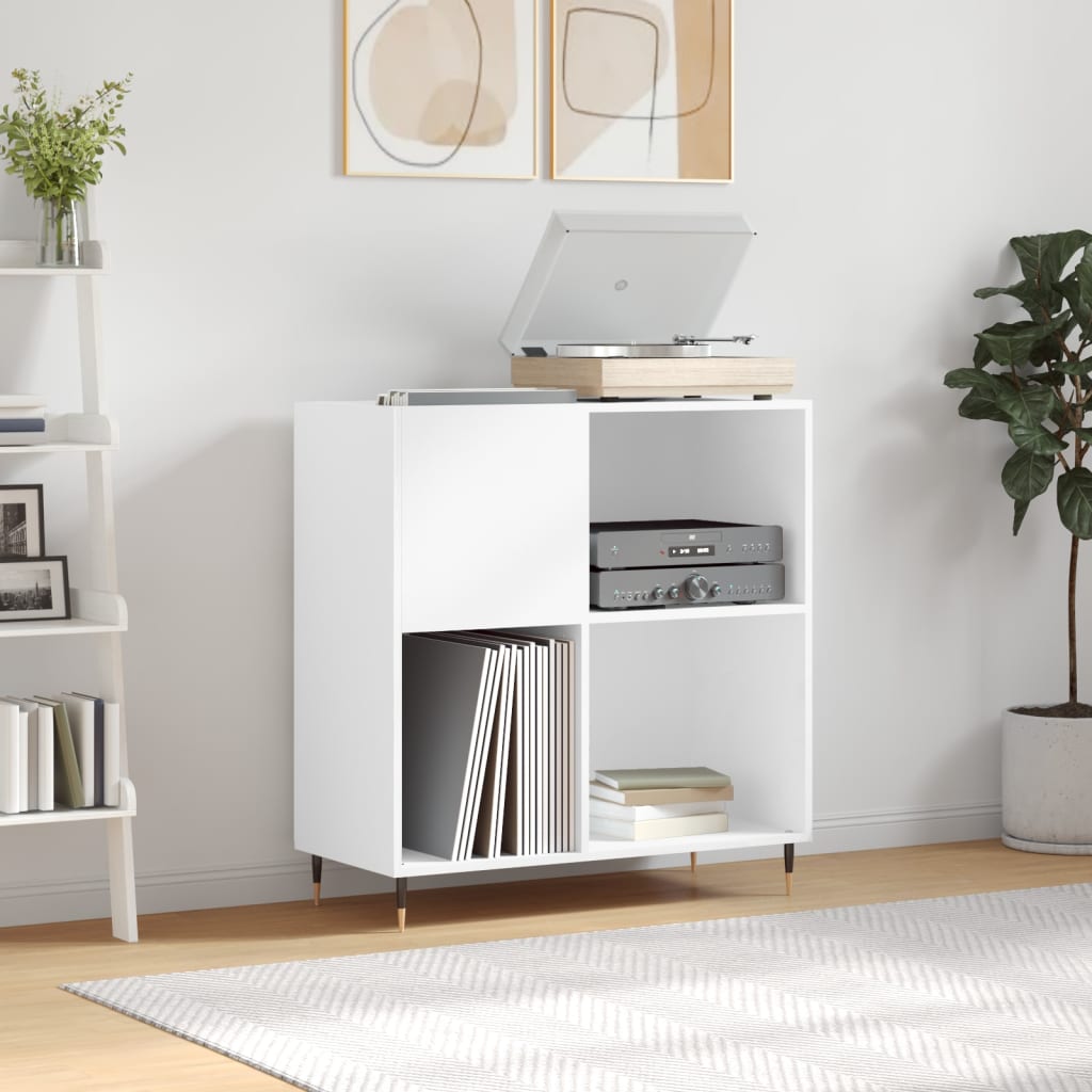 Hifi-Benk Hvit 84,5X38X89 Cm Konstruert Tre
