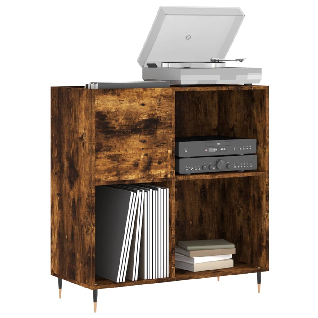 Hifi-Benk Røkt Eik 84,5X38X89 Cm Konstruert Tre